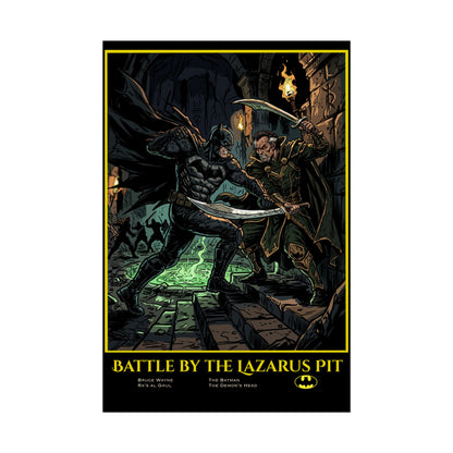 Batman "Battle by the Lazarus Pit" Poster — Rolled Collectible Art Print