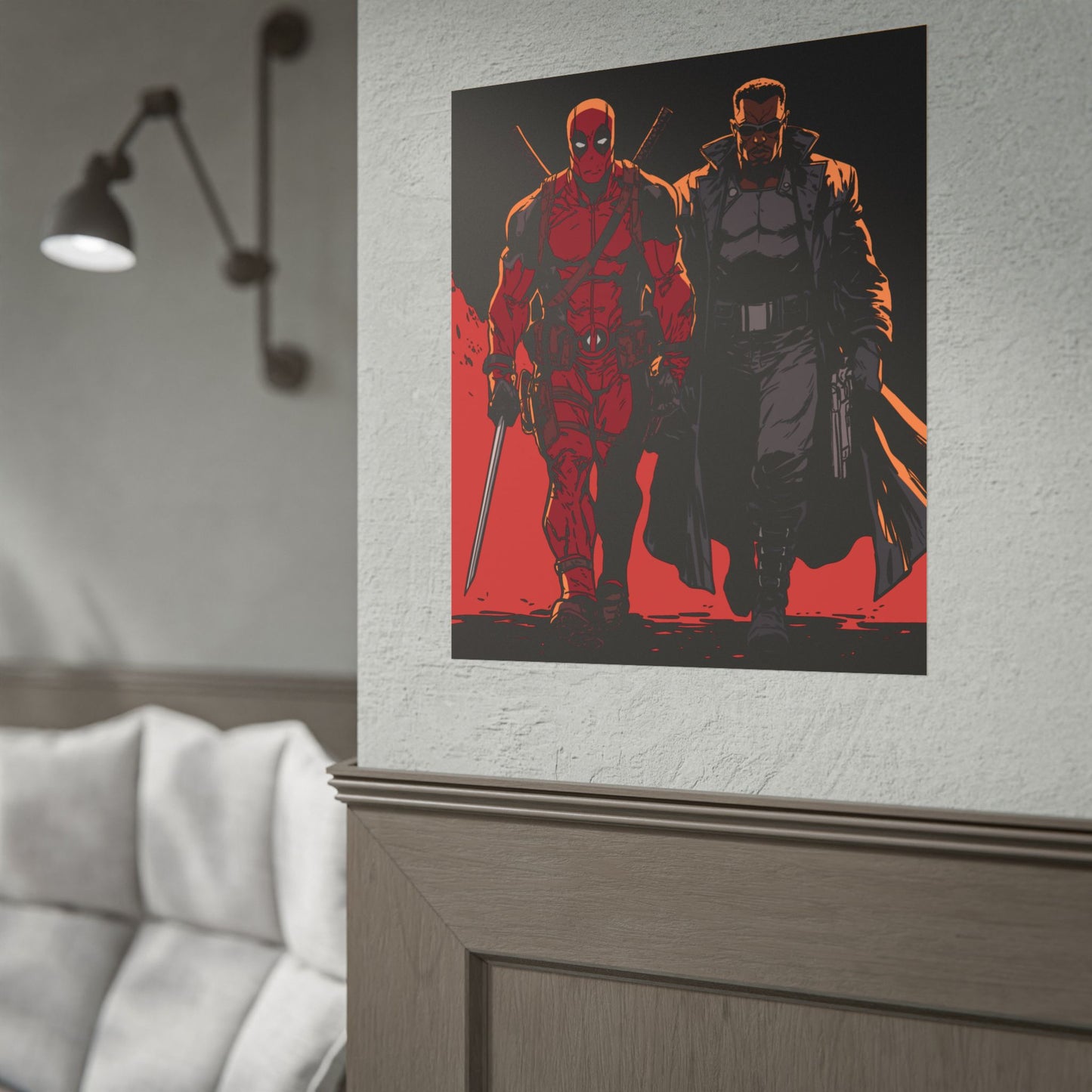 Deadpool & Blade Comic Art Print