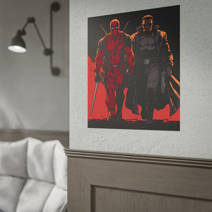Deadpool & Blade Comic Art Print