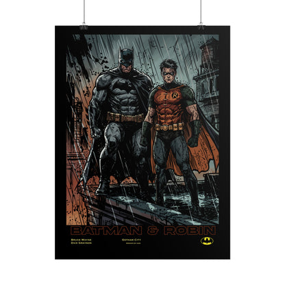 Batman & Robin Vintage Comic Poster — Rolled Art Print
