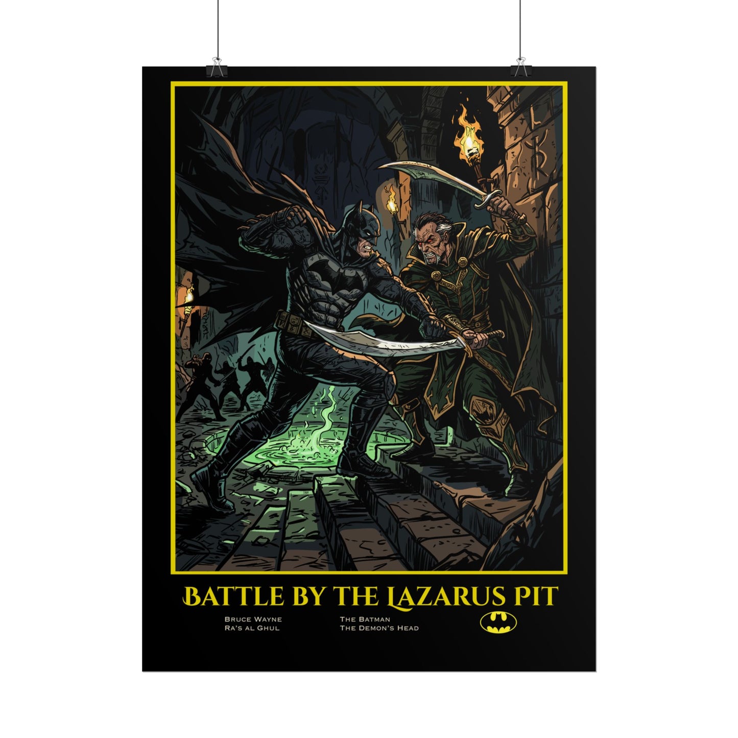 Batman "Battle by the Lazarus Pit" Poster — Rolled Collectible Art Print