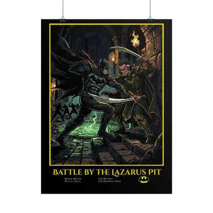 Batman "Battle by the Lazarus Pit" Poster — Rolled Collectible Art Print