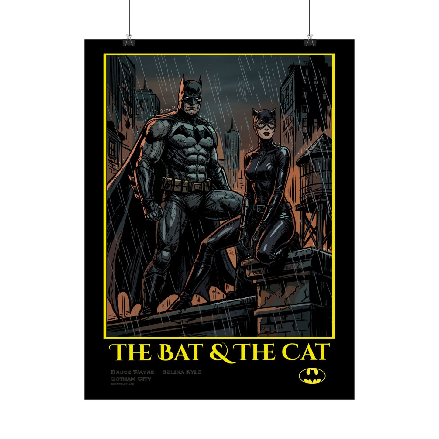 Batman & Catwoman Poster – "The Bat & The Cat" Rolled Art Print