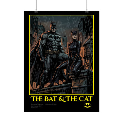 Batman & Catwoman Poster – "The Bat & The Cat" Rolled Art Print