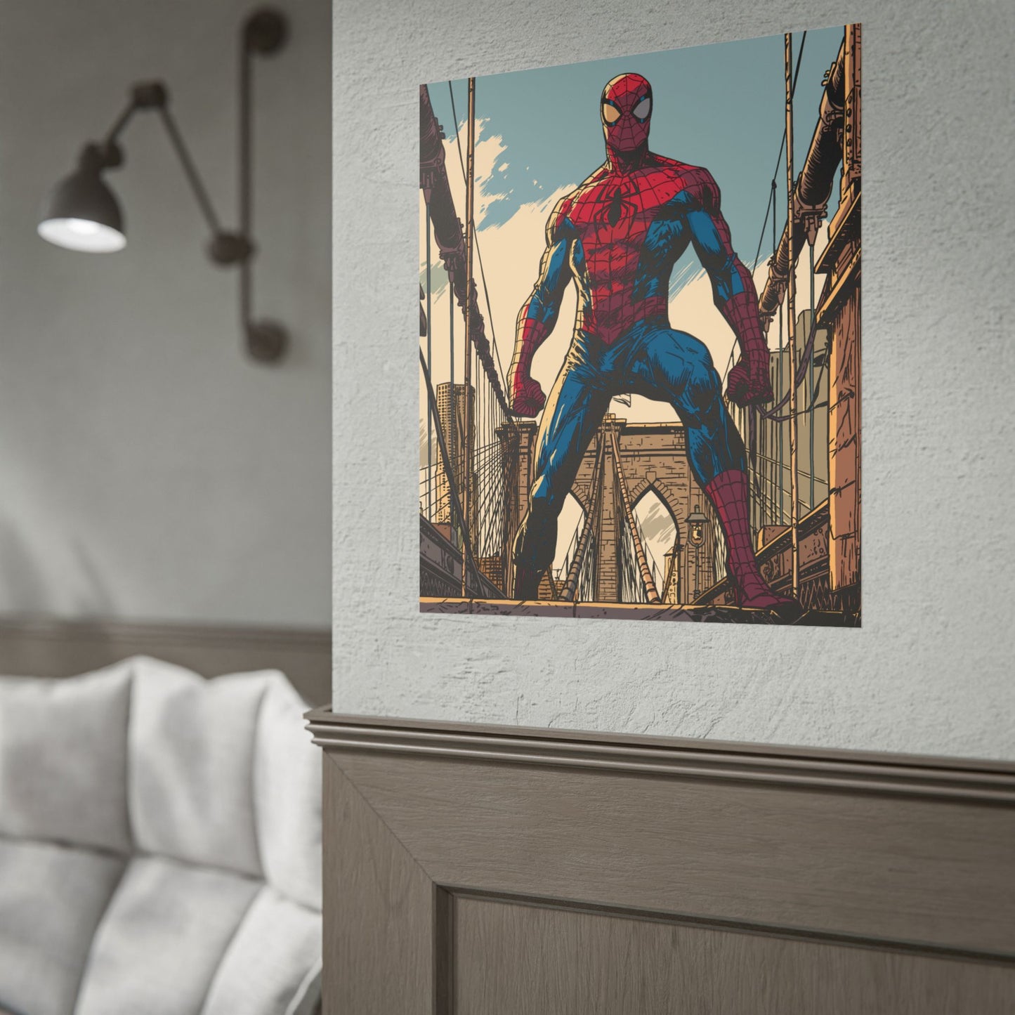 Spider-Man Brooklyn Bridge Art Poster
