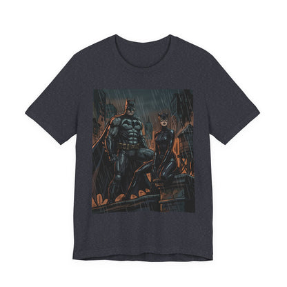 Batman & Catwoman Rain Night T‑Shirt