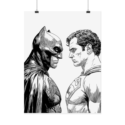 Batman vs Superman Black & White Poster