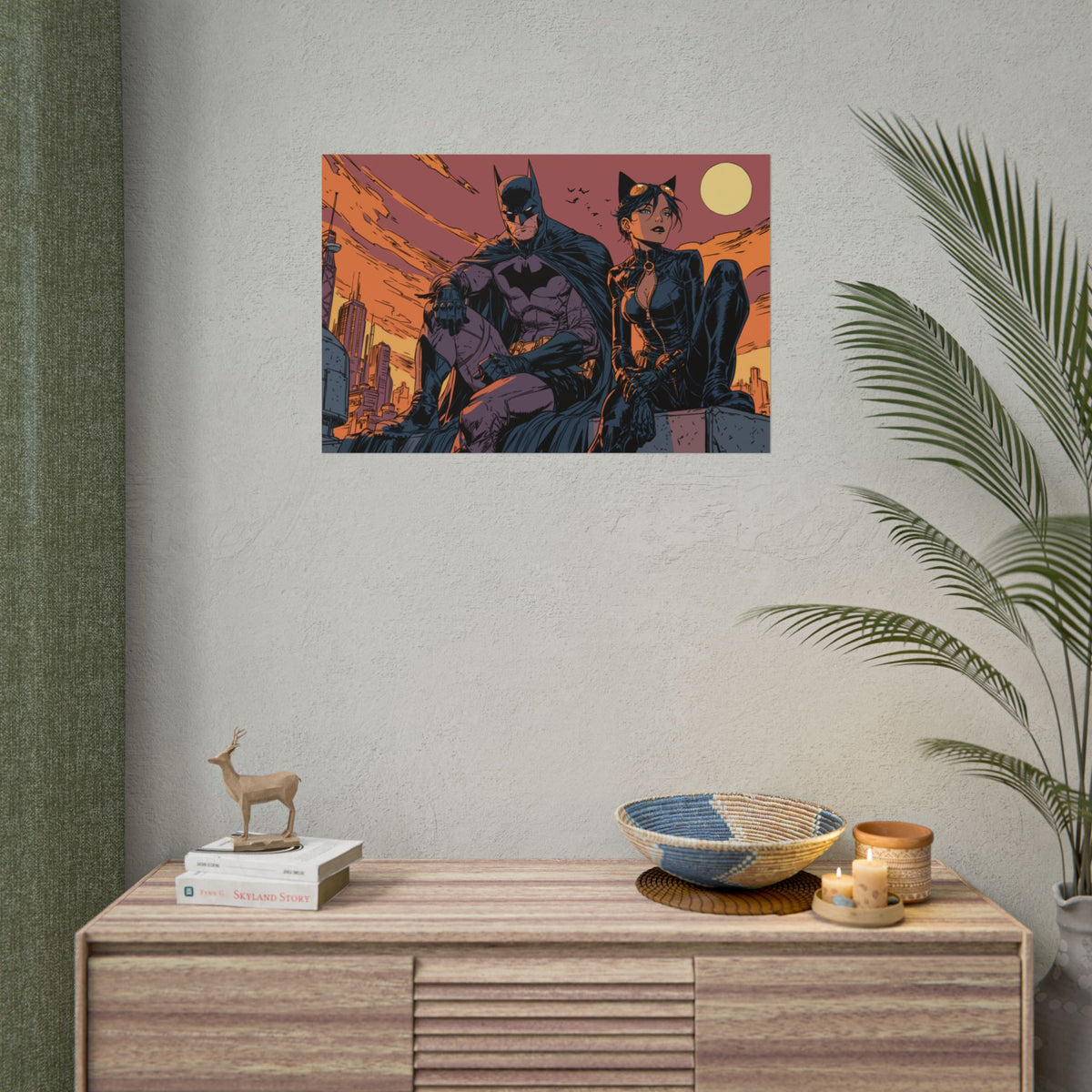 Batman & Catwoman Landscape Art Poster