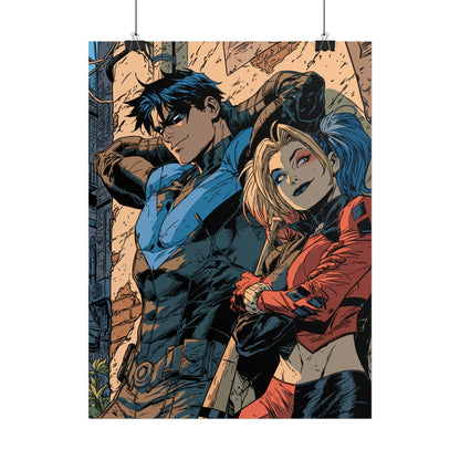 Nightwing & Harley Quinn Rolled Print