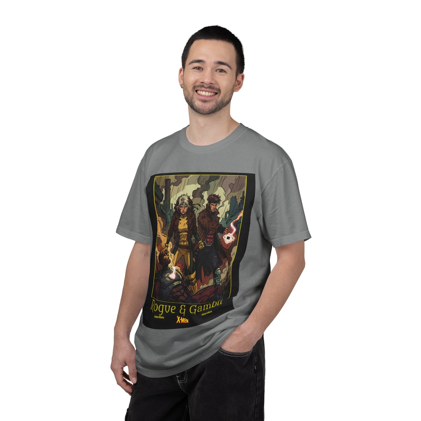 Rogue & Gambit Graphic T-Shirt — Comic Art Mutant Duo Tee