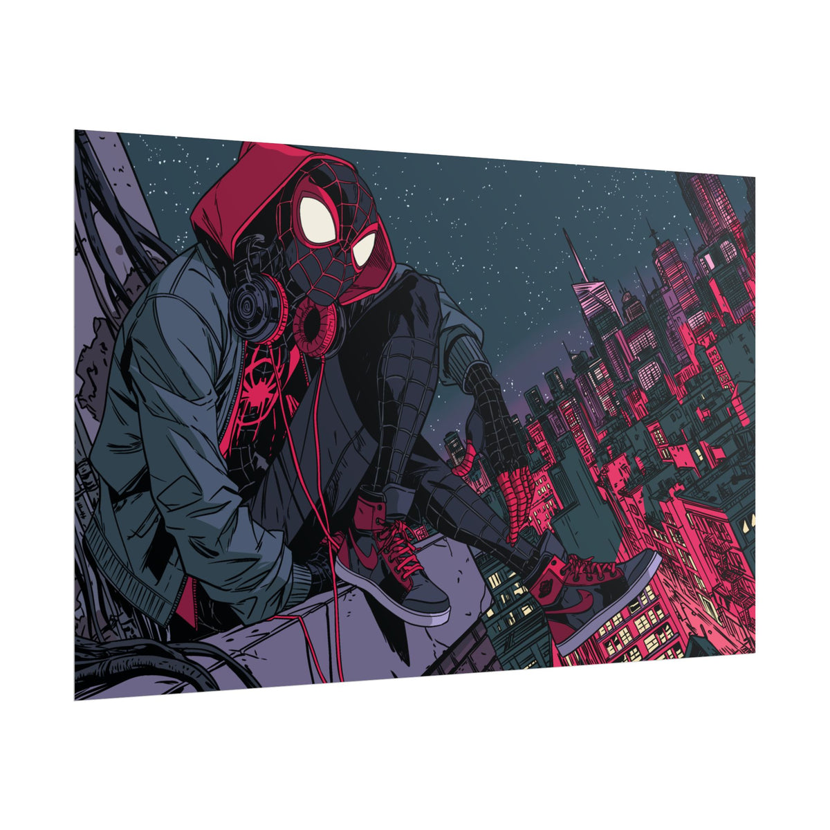 Spider-Verse Miles Morales Poster — Neon City