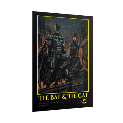 Batman & Catwoman Poster – "The Bat & The Cat" Rolled Art Print