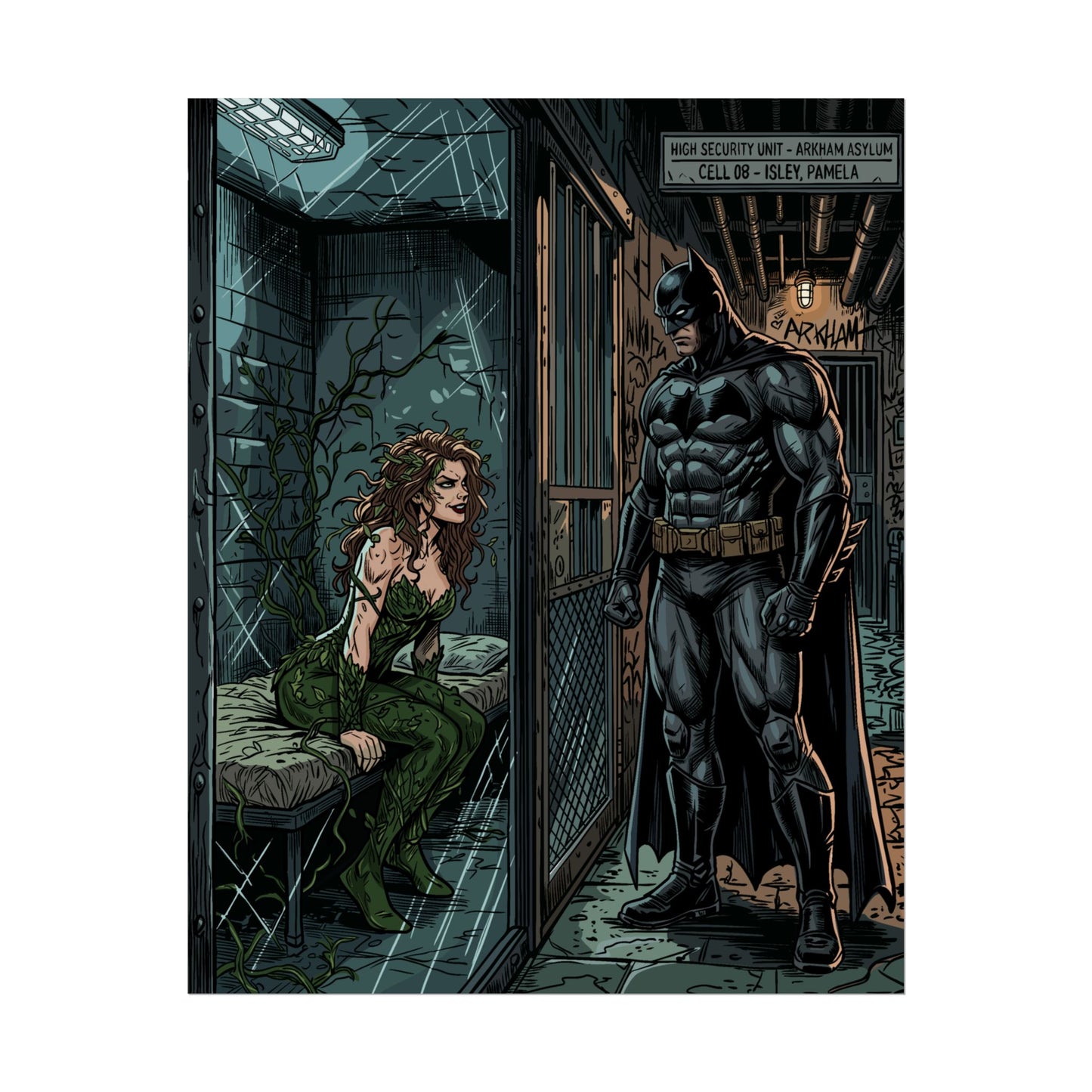 Batman & Poison Ivy Arkham Poster