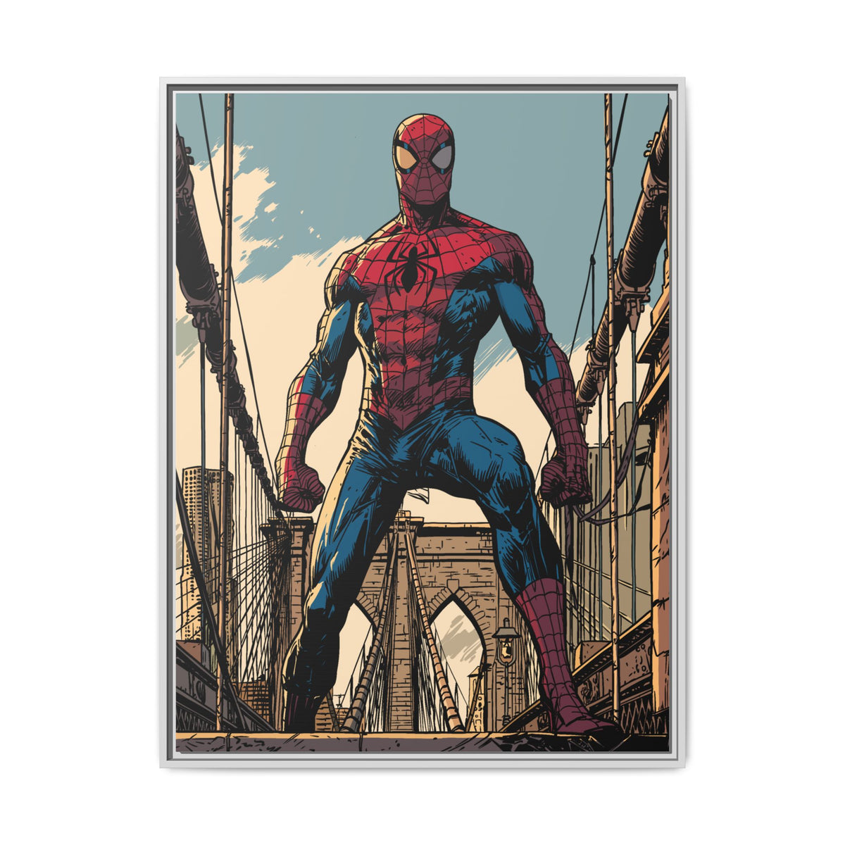 Spider-Man Comic Art Matte Framed Canvas