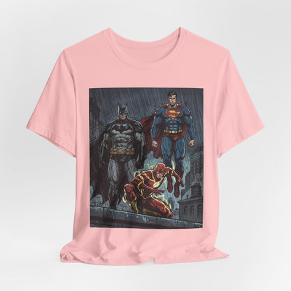 Superhero Team Graphic Tee — Batman, Superman & The Flash