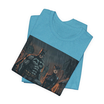Batman & Catwoman Rain Night T‑Shirt