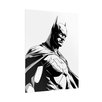Batman Black & White Rolled Poster — Superhero Wall Art Print
