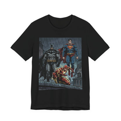 Superhero Team Graphic Tee — Batman, Superman & The Flash