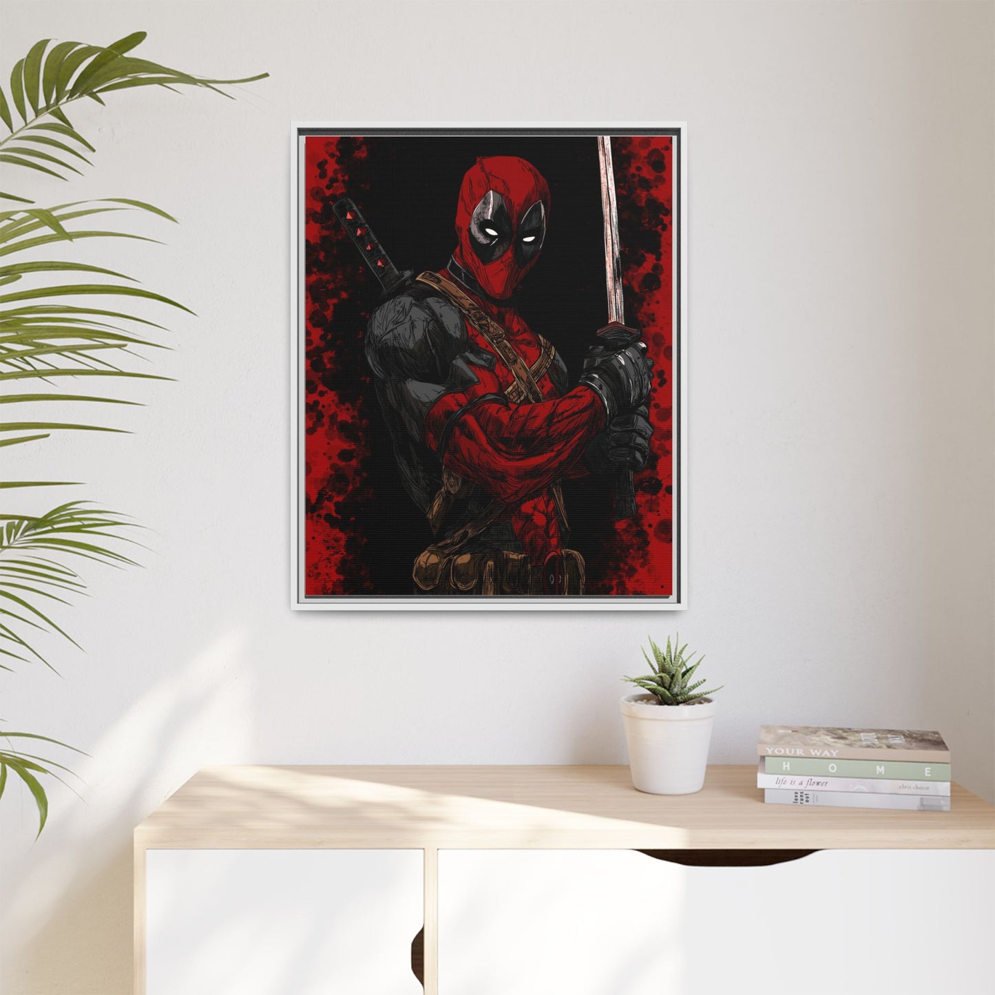 The Merc #2 - Framed Canvas Wall Art — Comic Antihero Sword Portrait