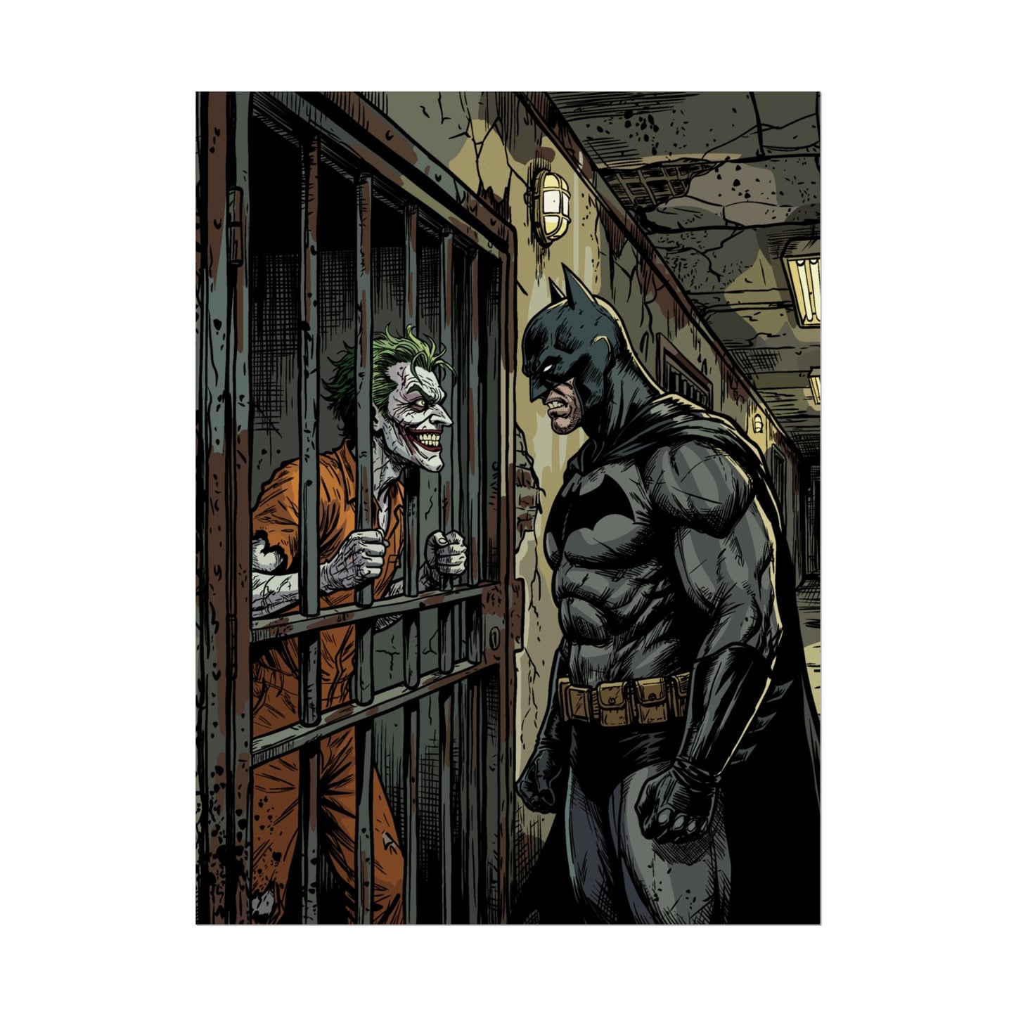 Batman vs Joker Comic Poster — Rolled Graphic Art Print