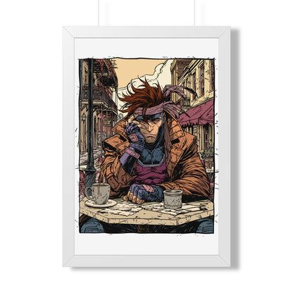 Gambit Framed Poster - Brooding Comic Cafe Art