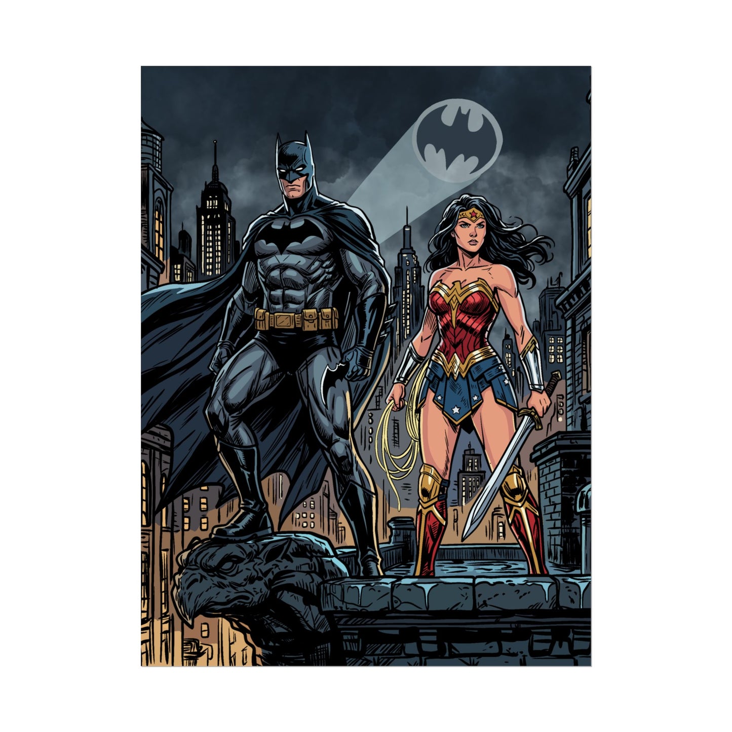 Batman & Wonder Woman City Night Poster