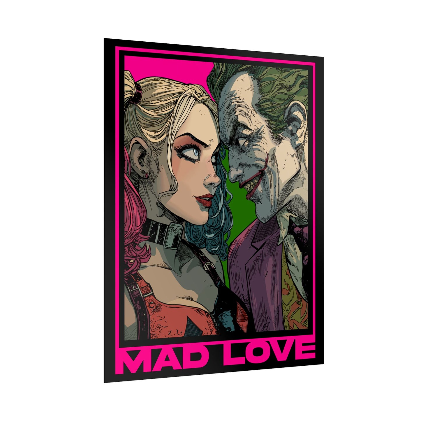 "Mad Love" Harley Quinn & Joker Comic Art Rolled Poster