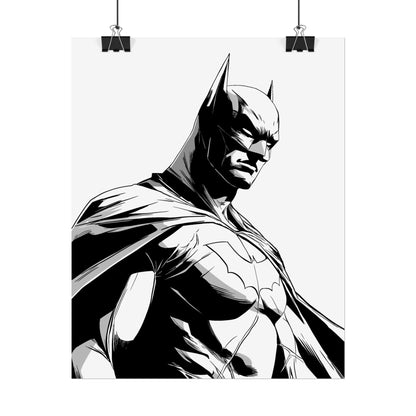 Batman Black & White Rolled Poster — Superhero Wall Art Print