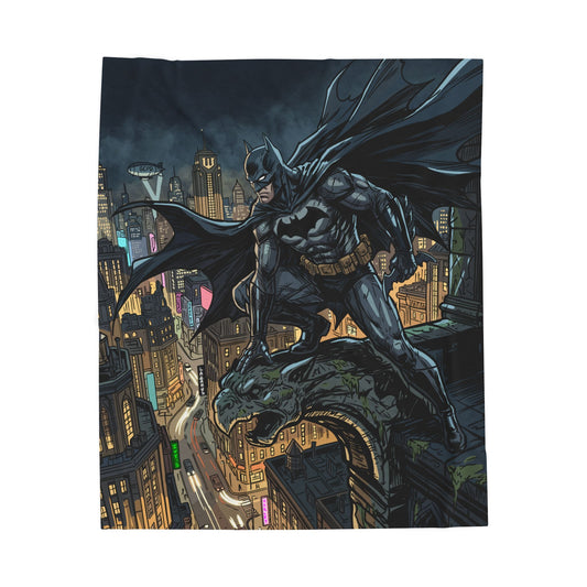 Batman Cityscape Velveteen Plush Blanket