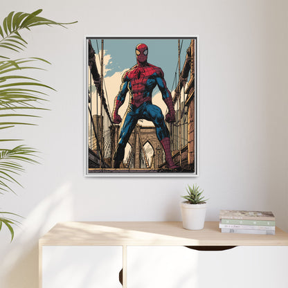 Spider-Man Comic Art Matte Framed Canvas