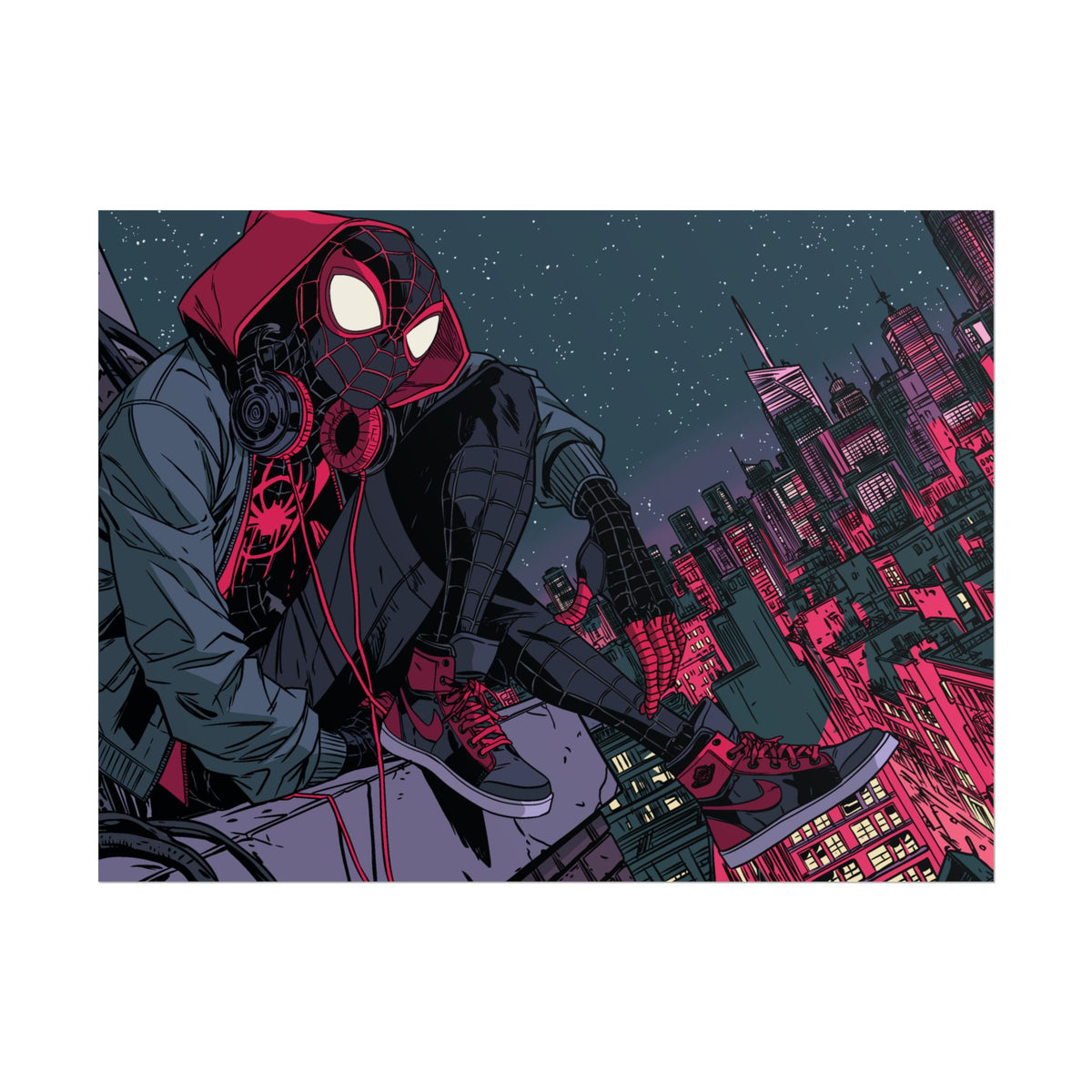 Spider-Verse Miles Morales Poster — Neon City