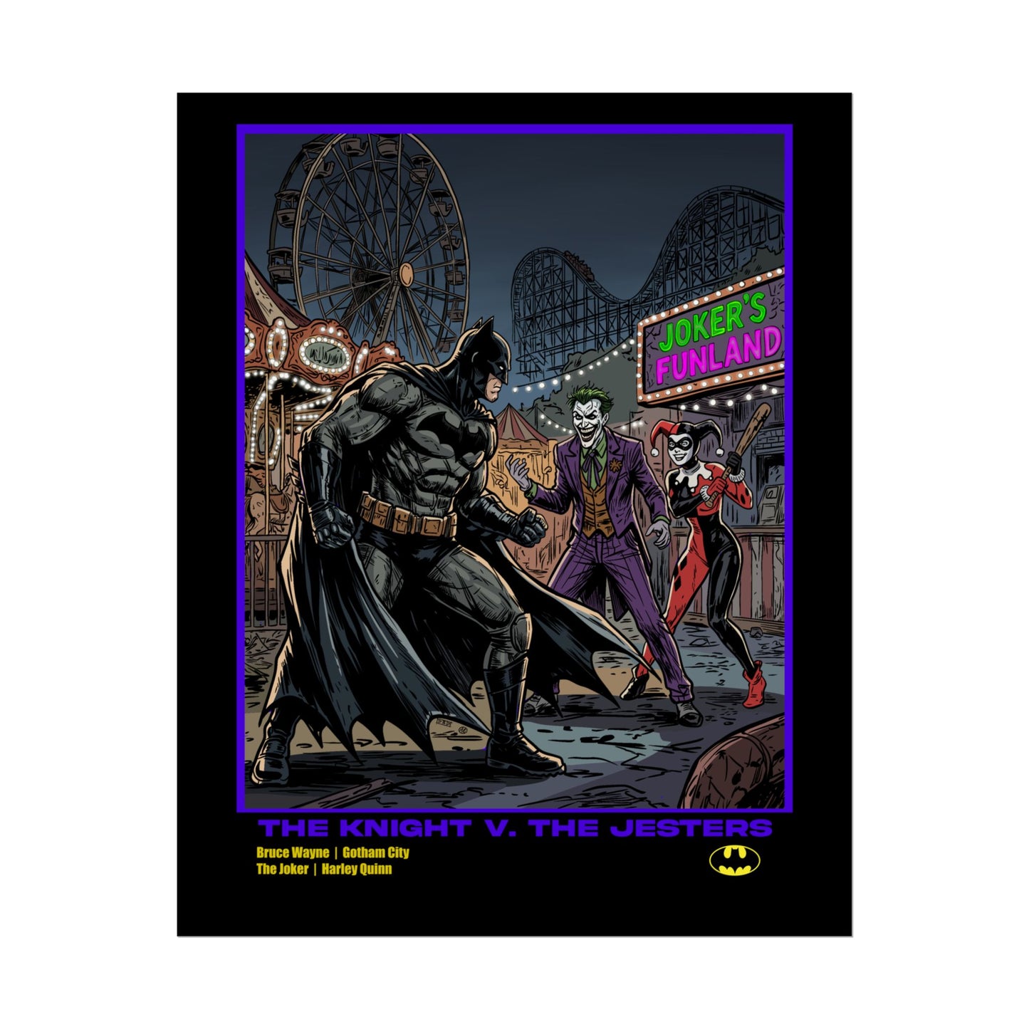 Batman vs Joker Rolled Poster — 'The Knight v. The Jesters' Comic Art Print