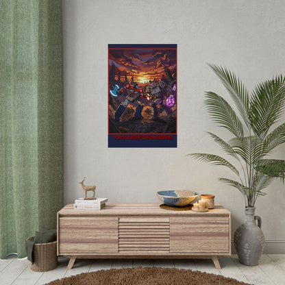 Transformers Optimus vs Megatron Cinematic Poster