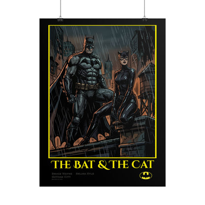 Batman & Catwoman Poster – "The Bat & The Cat" Rolled Art Print