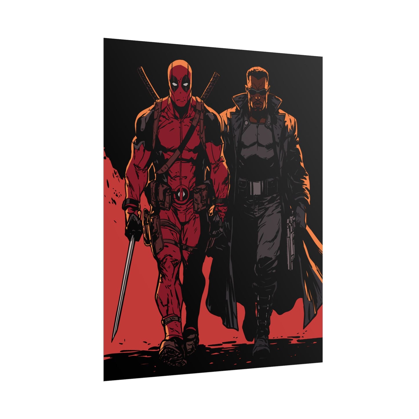 Deadpool & Blade Comic Art Print