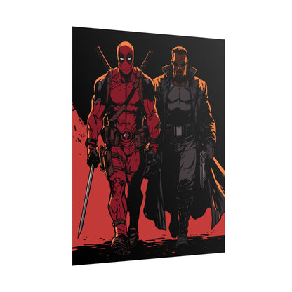 Deadpool & Blade Comic Art Print