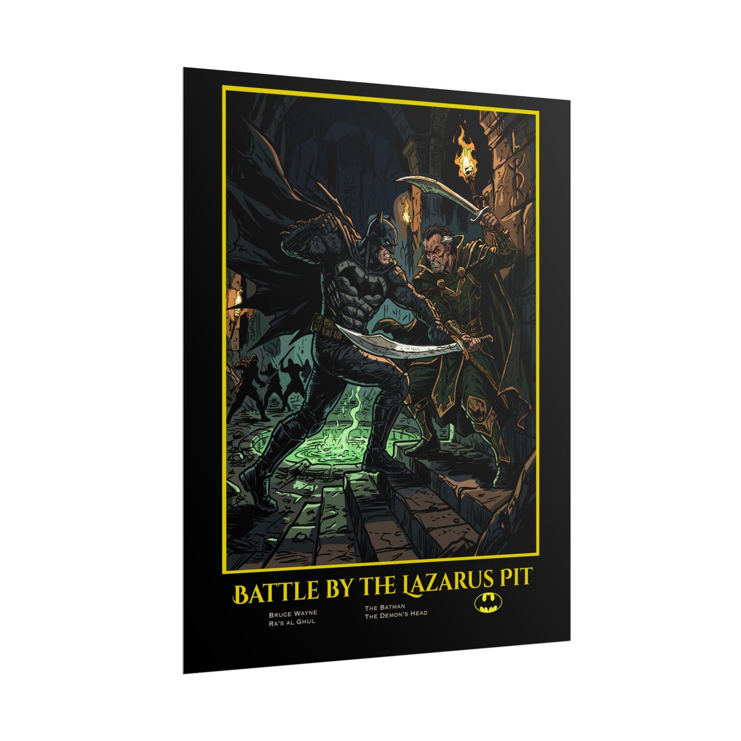 Batman "Battle by the Lazarus Pit" Poster — Rolled Collectible Art Print