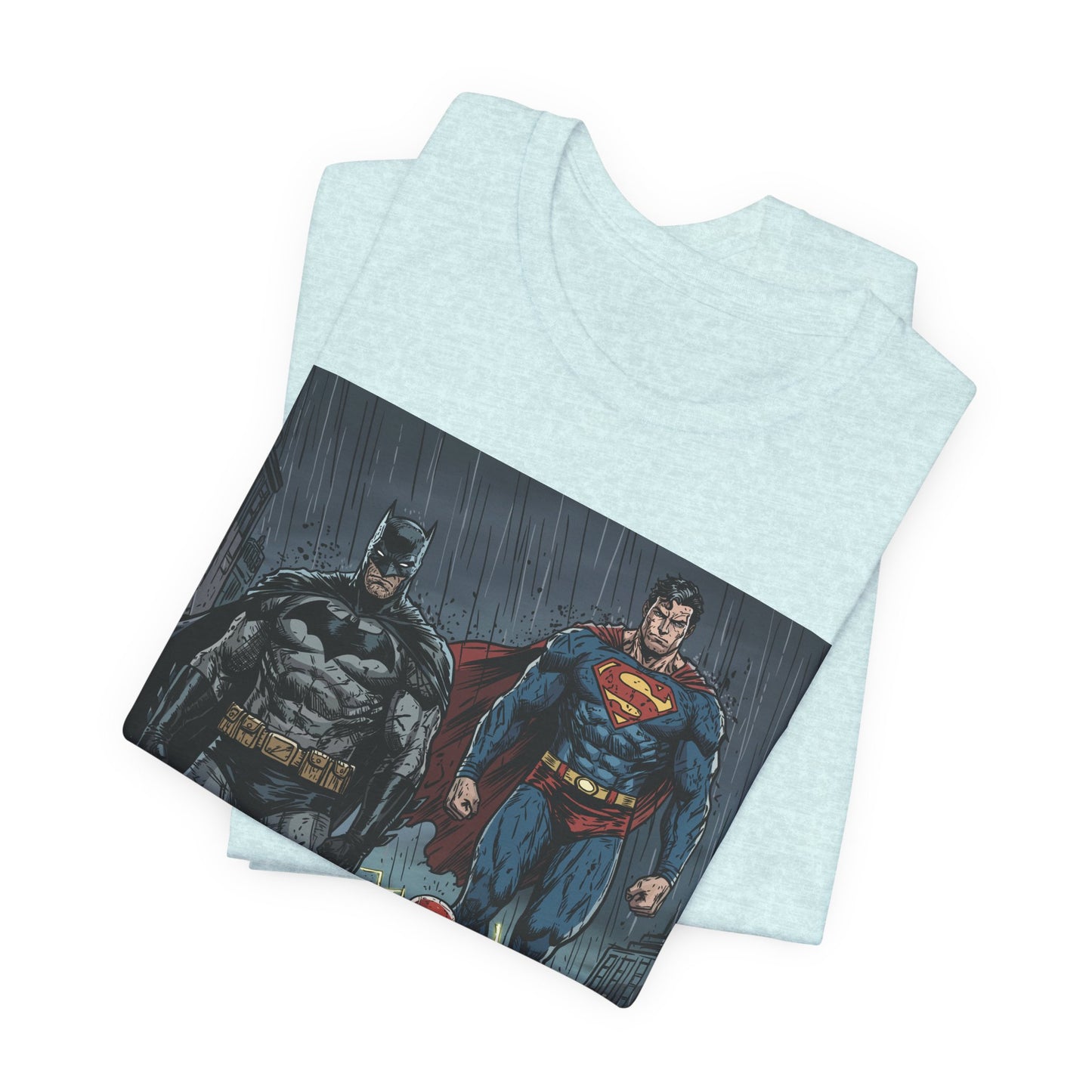 Superhero Team Graphic Tee — Batman, Superman & The Flash