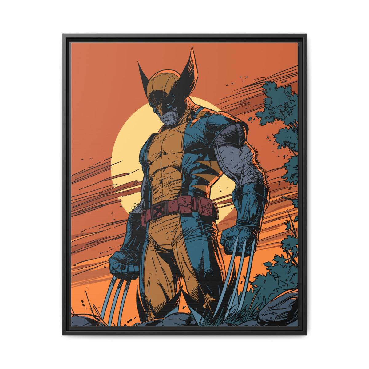 Wolverine Matte Framed Canvas Print