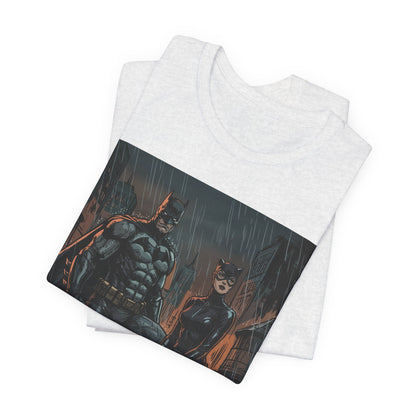 Batman & Catwoman Rain Night T‑Shirt