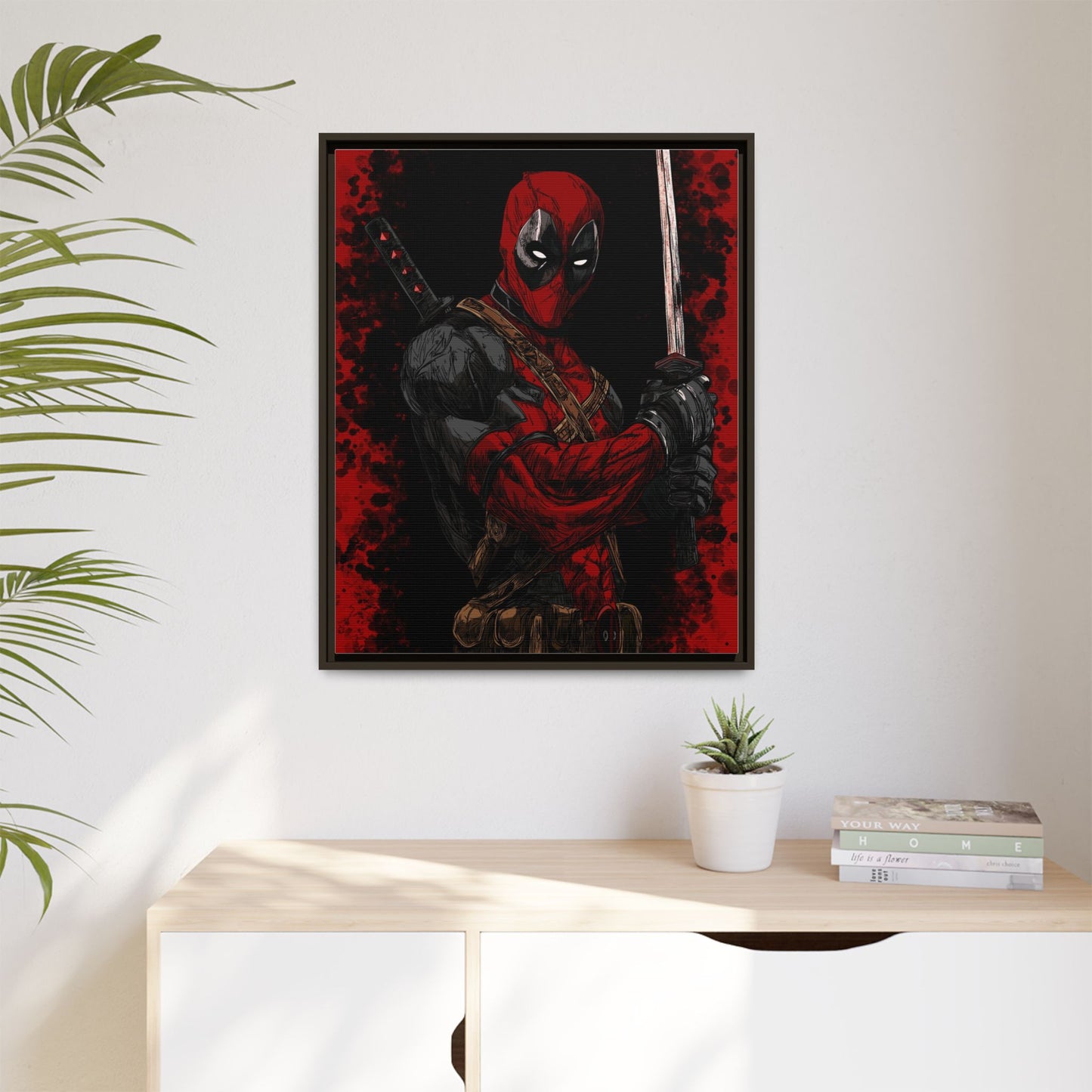 The Merc #2 - Framed Canvas Wall Art — Comic Antihero Sword Portrait
