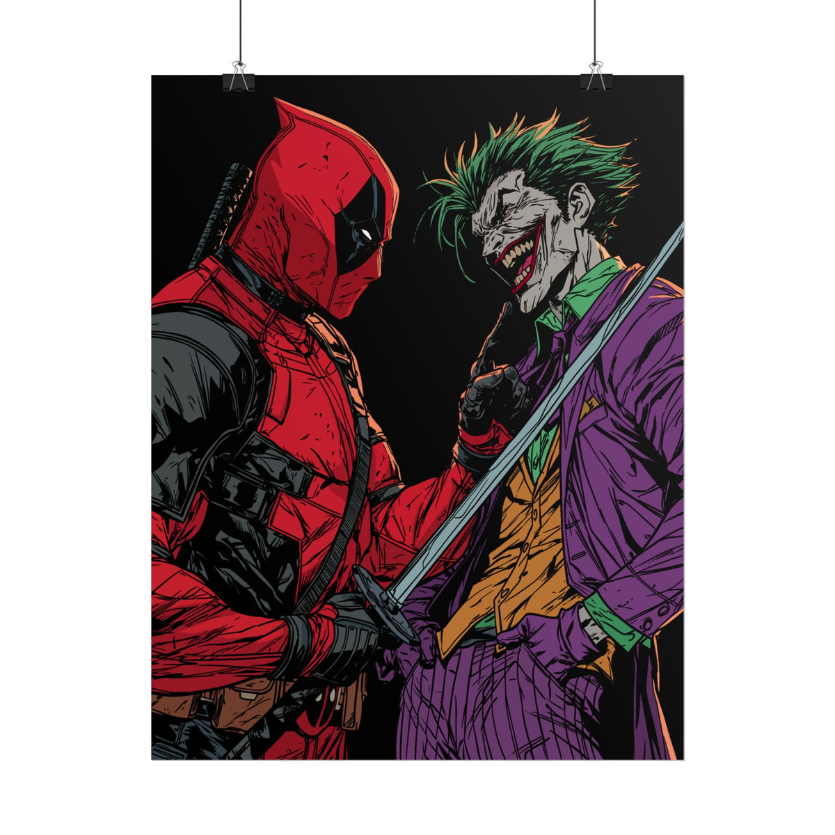 Deadpool vs Joker Comic Art Print