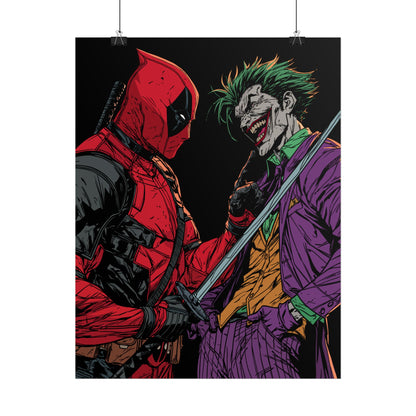 Deadpool vs Joker Comic Art Print