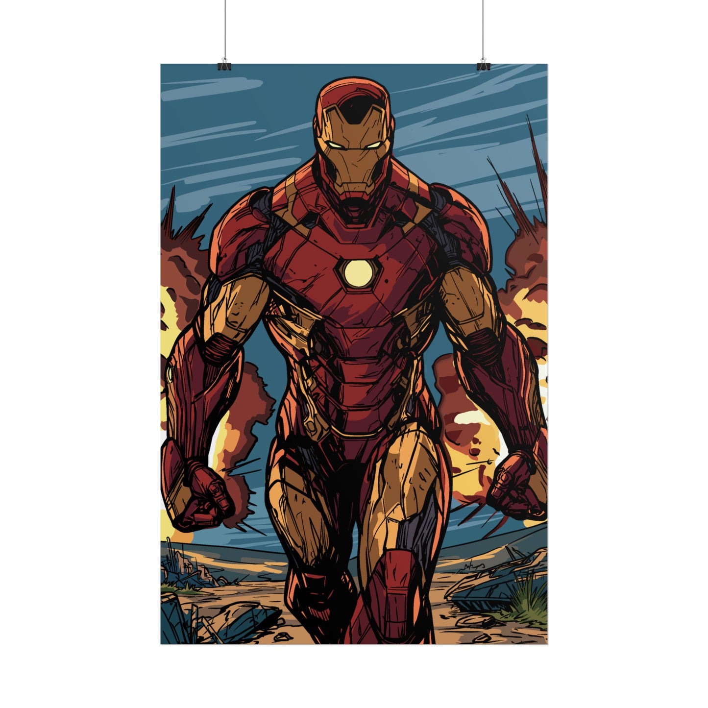 Iron Man Comic Art Poster — Rolled Superhero Wall Print