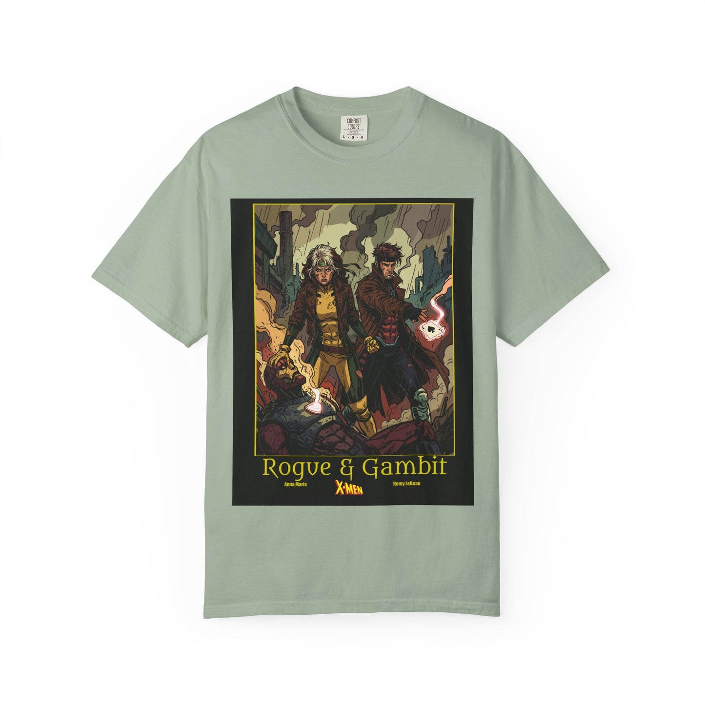 Rogue & Gambit Graphic T-Shirt — Comic Art Mutant Duo Tee
