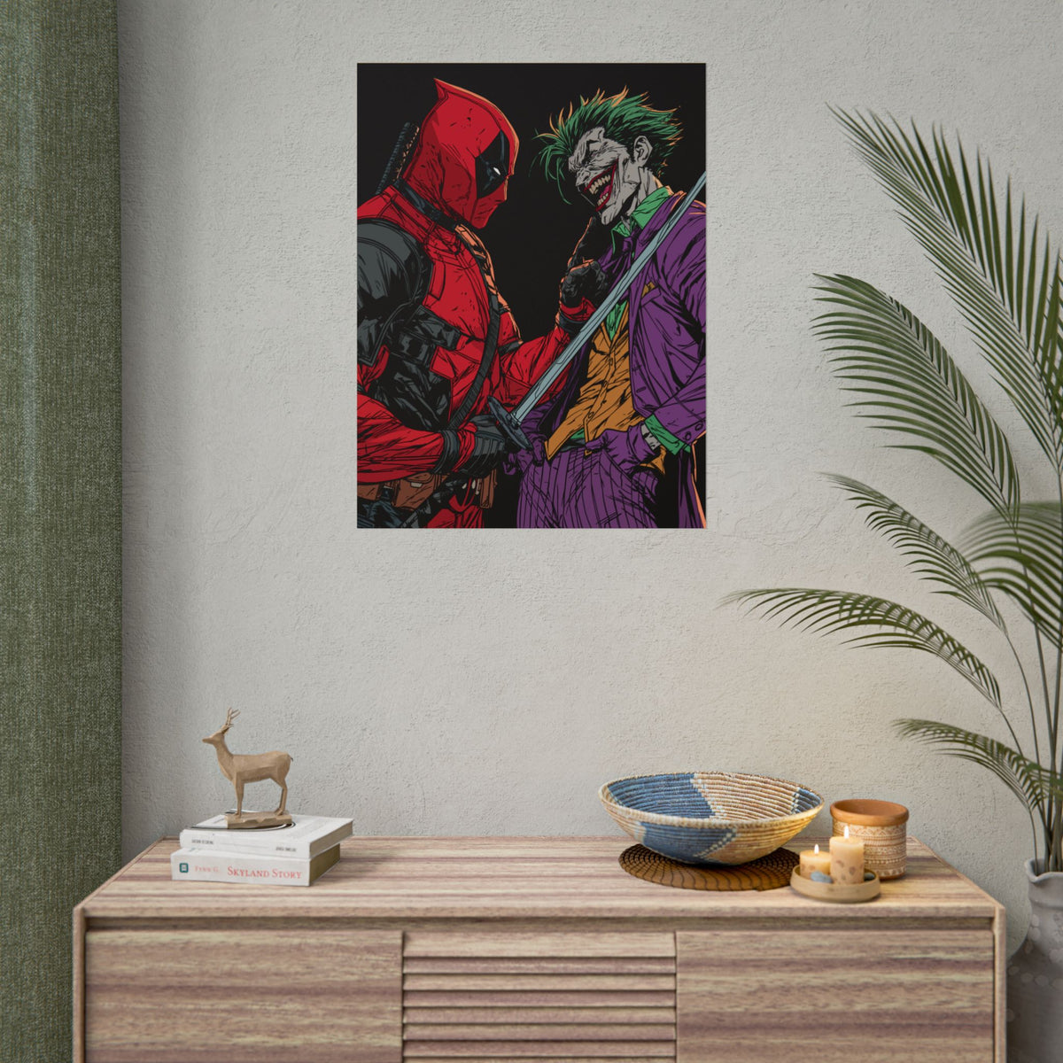 Deadpool vs Joker Comic Art Print