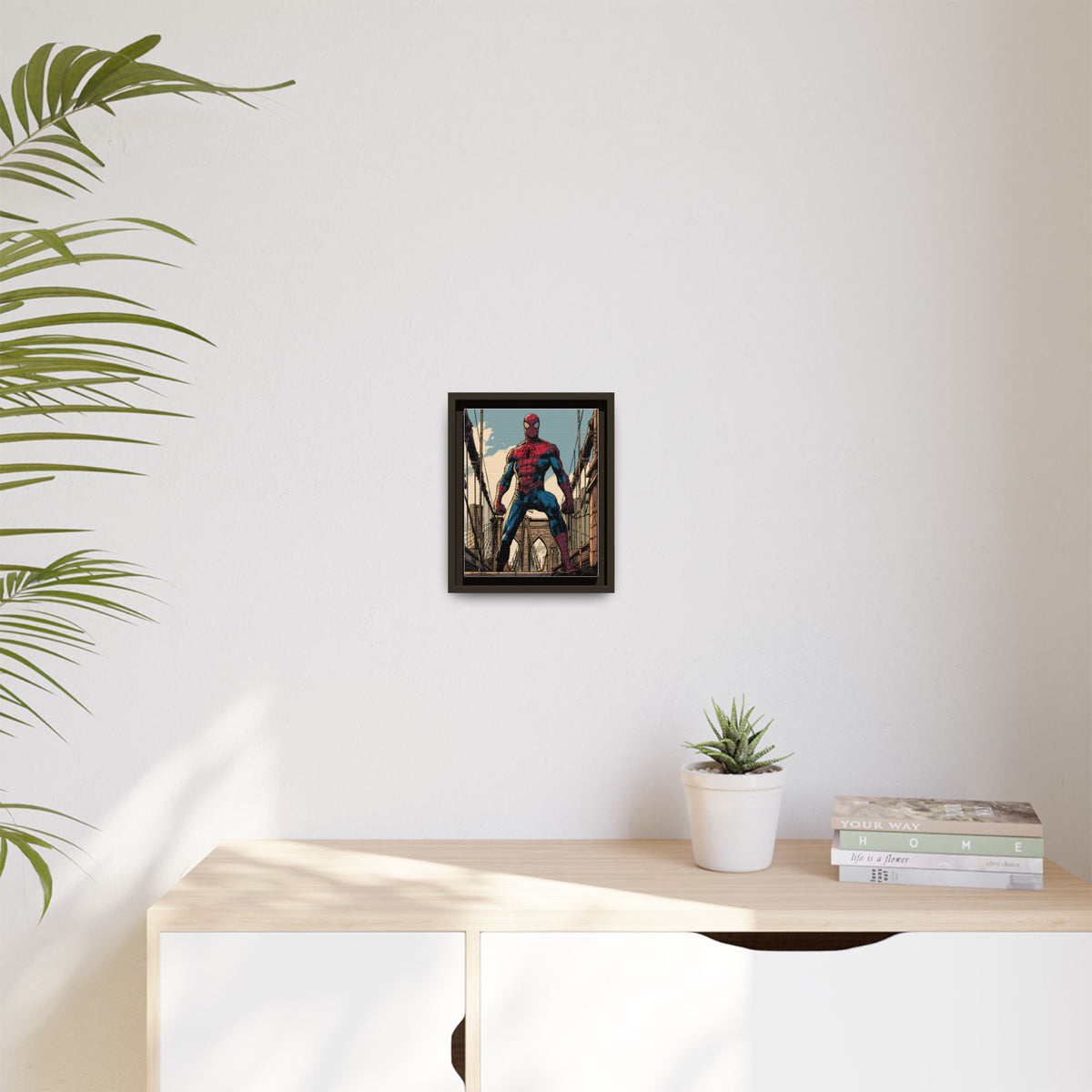 Spider-Man Comic Art Matte Framed Canvas