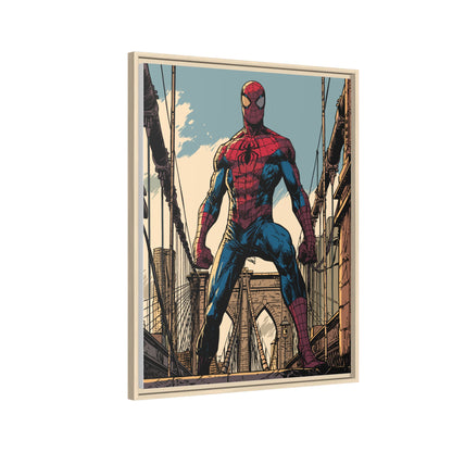 Spider-Man Comic Art Matte Framed Canvas