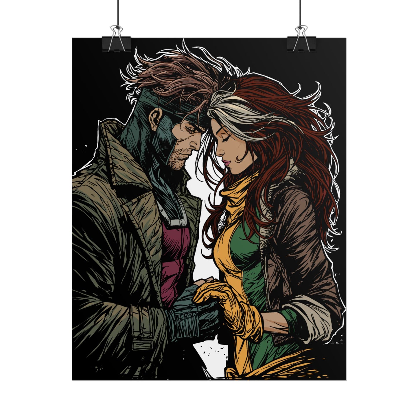 Rogue & Gambit Holding Hands - Fan Art Rolled Poster