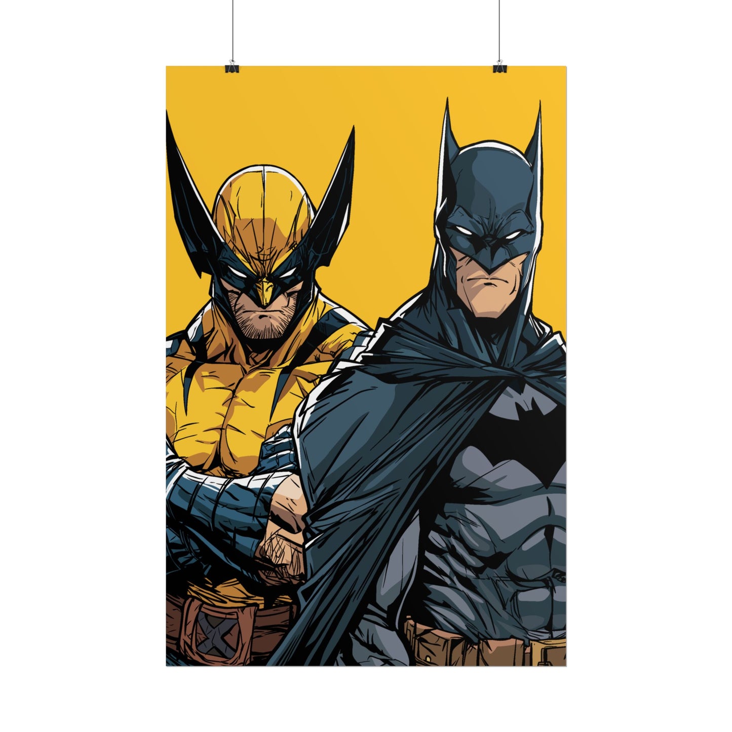 Batman & Wolverine Comic Art Rolled Poster